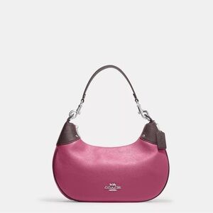 Coach Pebble Leather Mara Hobo Shoulder Bag CJ864 Light Raspberry Multi